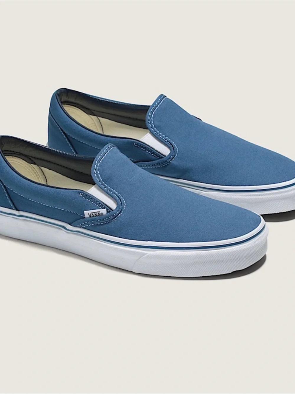 Vans Men's Slip-On Canvas Loafers in Navy Blue
